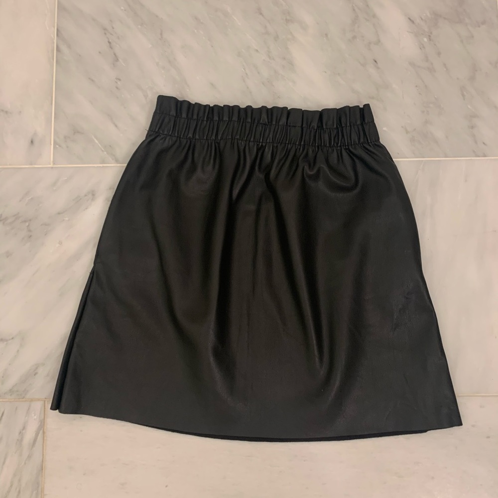 Zara Black Leather Skirt